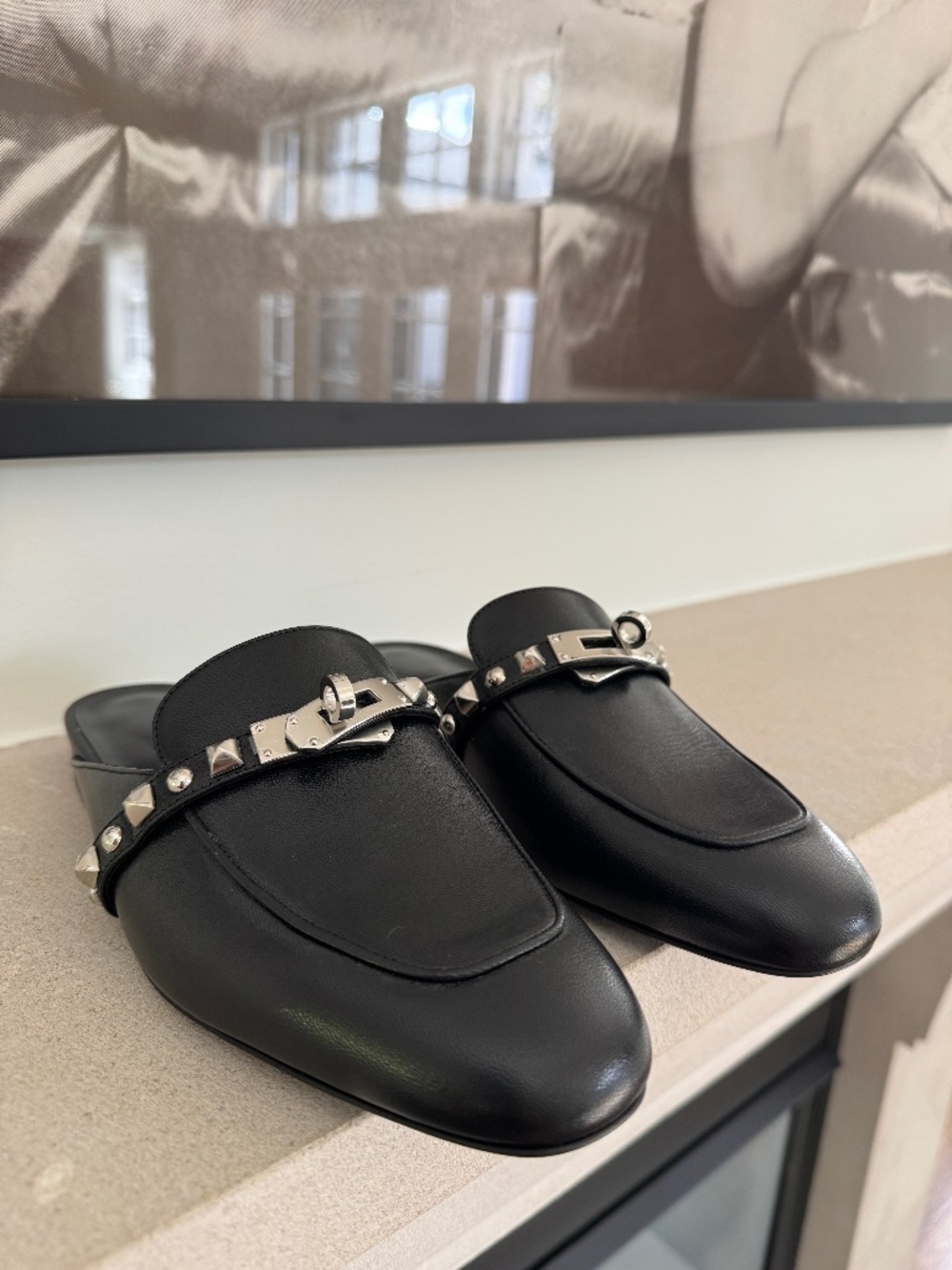 Hermes 0z Studded Mules